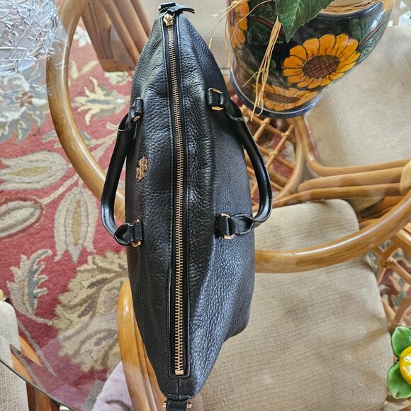 TORY BURCH Frida Black Pebbled Leather Satchel - Picture 8 of 11